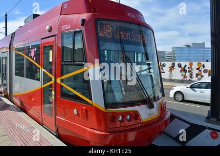 Le tramway de Washington D.C., vu à son Union Station Terminus dans le centre-ville de Washington D.C. Banque D'Images