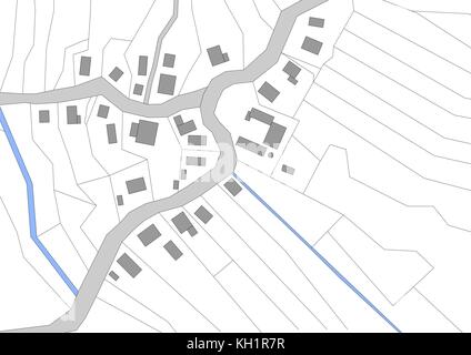 L'architecture urbaine plan plan cadastral Banque D'Images