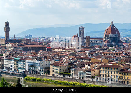 Vue panoramique des principaux monuments de Florence - Florence, Toscane, Italie Banque D'Images