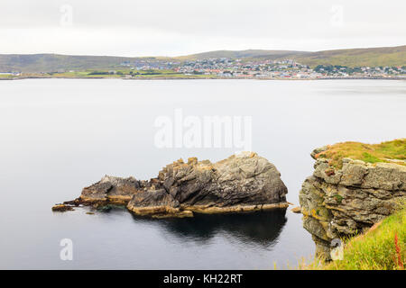 Vue de Lerwick. Lerwick est le principal port du Îles Shetland, Écosse et est vue du Knab. Banque D'Images