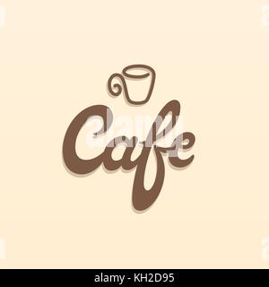 Modèle de logo Cafe avec icône de tasse Illustration de Vecteur