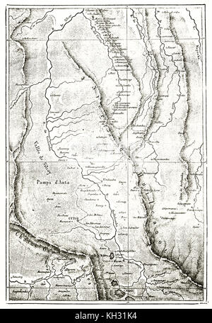 Le Pérou ancien site (région de Cuzco). Par auteur non identifié, publ. sur le Tour du Monde, Paris, 1863 Banque D'Images