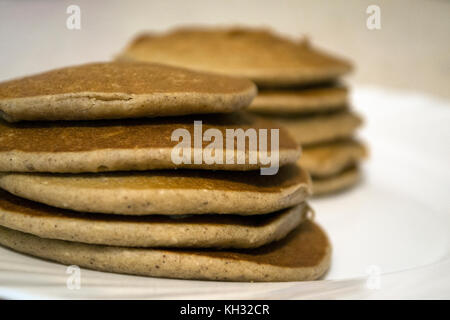 Aucun sucre avoine et pancakes à la banane Banque D'Images