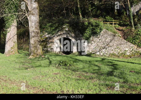 Un four à chaux qui se trouve à proximité de Parc le Breos parc en bois, Gower Banque D'Images