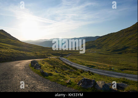 Lever du soleil sur Honister Pass, le parc national du Lake district, UK, FR, Angleterre,ssi Banque D'Images