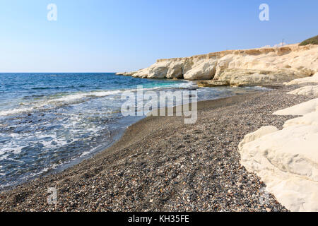 L'érosion côtière, Governor's Beach, près de Limassol, Chypre Banque D'Images