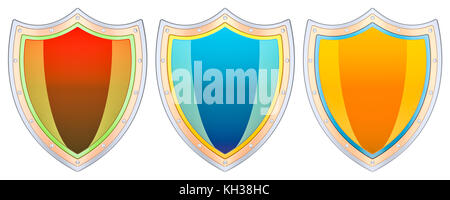 Ensemble de couleurs de protection, rendu 3D isolé sur fond blanc Banque D'Images