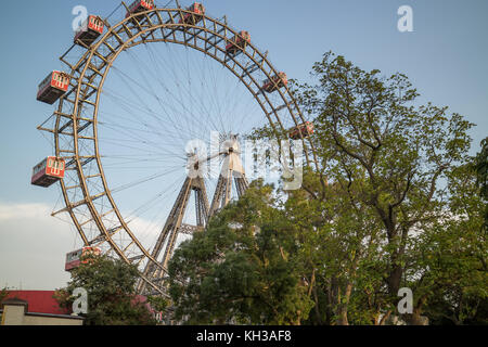 Grande roue de Ferris Riesenrad, Prater Vienne Autriche 26.Août 2017 Banque D'Images