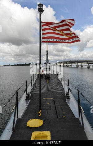 Uss bowfin (ss287) dans le dock à Pearl Harbor, Oahu, Hawaii Banque D'Images