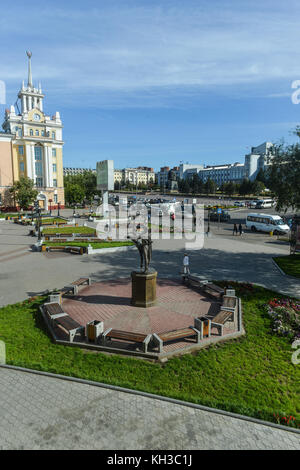 Ulan-ude, centre-ville. Ulan-ude est la capitale de la république de Bouriatie de la Russie. Banque D'Images