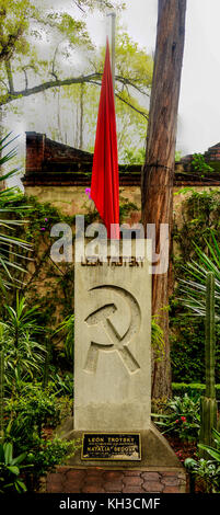 Memorial et tombeau de Léon Trotsky, la révolution soviétique qui a vécu sa vie en exil au Mexique jusqu'à l'assassinat par des hommes envoyés par Staline. Banque D'Images