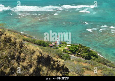 Falaises de Diamond Head. Oahu, Hawaii, USA, Etats-Unis. Banque D'Images