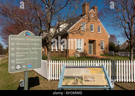 Yorktown historique Carte du sentier de John Smith Banque D'Images