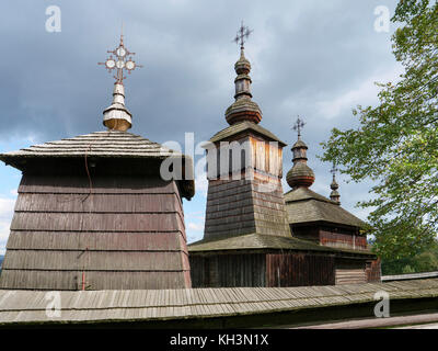 Église en bois de Ruthène ST. Paraskewa en plein air musée Skanzen près de Svidnik, Presovsky kraj, Slovaquie, Europe Banque D'Images