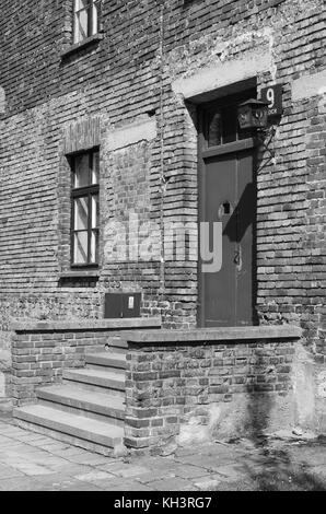 Caserne de l'hôpital au camp de concentration d'Auschwitz, Pologne Banque D'Images