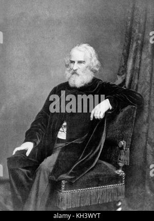 Henry Wadsworth Longfellow, poète américain Banque D'Images