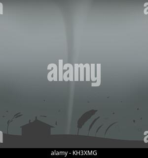 Photo d'un ouragan, une tornade, sur fond sombre Illustration de Vecteur