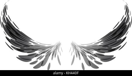 Envergure de l'aile sur fond blanc Illustration de Vecteur
