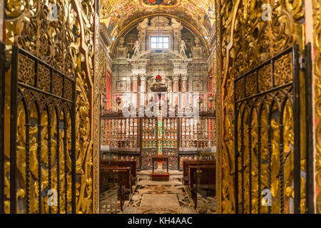 Innenraum der römisch-katholischen Cocathédrale Saint-Jean, Valette, Malte | intérieur de la Cocathédrale Saint-Jean catholique romaine, Valette, Malte Banque D'Images