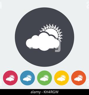 La nébulosité. Seule simple icône sur le cercle. Vector illustration. Illustration de Vecteur