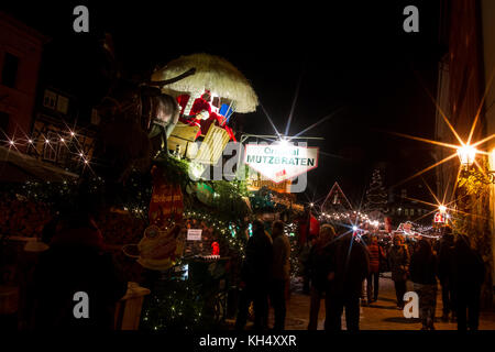 Weihnachtsmarkt Quedlinburg BEI Nacht Banque D'Images