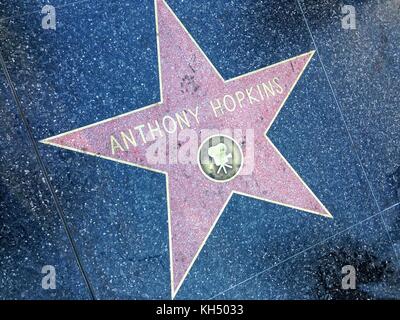 Hollywood, Californie - le 26 juillet 2017 : Anthony Hopkins hollywood walk of fame star le 26 juillet 2017 à Hollywood, ca. Le rôle qui est comme le cannib Banque D'Images