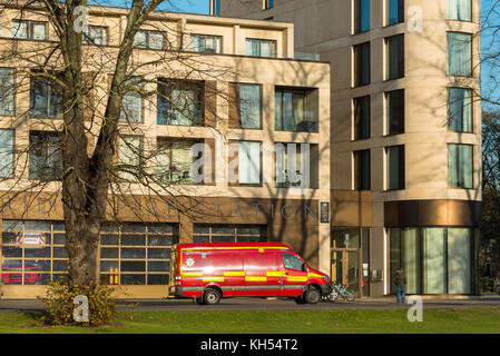 La nouvelle caserne de pompiers de Cambridge et haut de gamme d'appartements résidentiels à plus de Parkers morceau en centre-ville de Cambridge, Cambridgeshire, Angleterre, Royaume-Uni. Banque D'Images