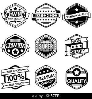 Ensemble de retro vintage badges et étiquettes. noir et blanc style. vector illustration en eps10 Illustration de Vecteur