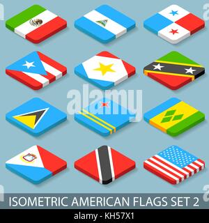 Des drapeaux américains isométrique télévision set 2. vector illustration en eps10 Illustration de Vecteur