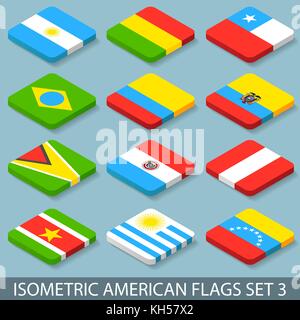 Des drapeaux américains isométrique télévision set 3. vector illustration en eps10 Illustration de Vecteur