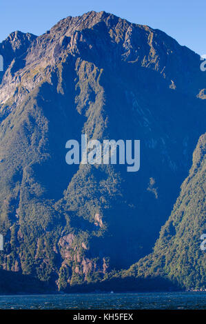 Tôt le matin, la lumière dans le Milford Sound, île du Sud, Nouvelle-Zélande Banque D'Images