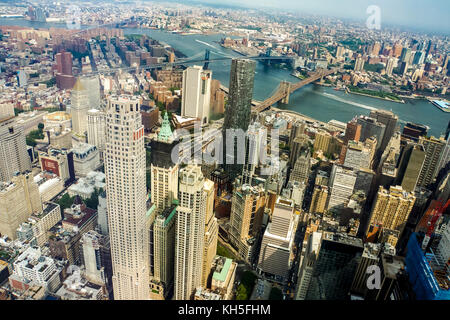 Vue aérienne de New York City, USA. Avec 256 gratte-ciel, la ville de New York se classe deuxième au monde. Banque D'Images