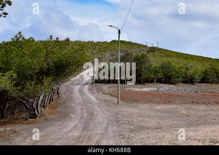 La voie de la poussière à view point populaires au Mirador das Flores, Porto Santo Banque D'Images