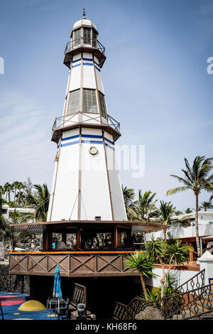 Leuchtturm à Puerto Del Carmen, Lanzarote, Îles Canaries Banque D'Images