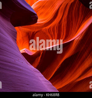 Les textures de grès, canyon, Antelope Canyon, Page, Arizona, USA, Amérique latine Banque D'Images