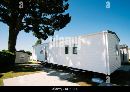 Une caravane statique / maison de vacances à rockley Park, près de Poole, dorset Banque D'Images
