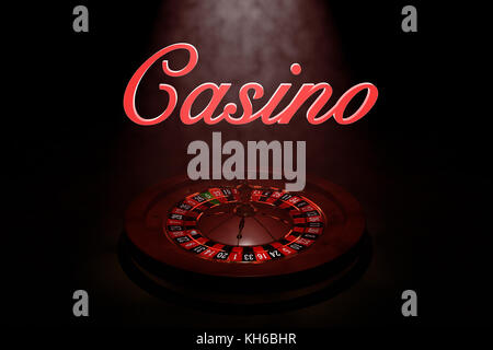 La roue de roulette de casino. 3D render Banque D'Images