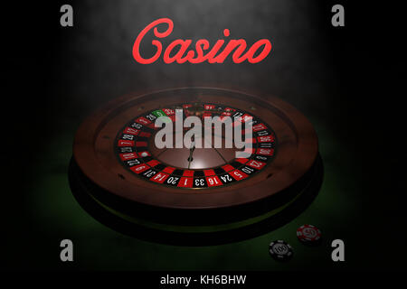 La roue de roulette de casino. 3D render Banque D'Images