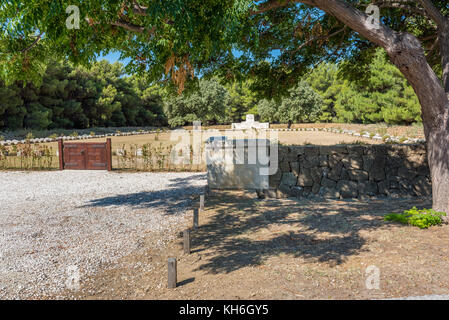 Green hill cemetery.Le cimetière est situé sur le côté est de l'Anzac-suvla road à Canakkale, Turquie. Banque D'Images