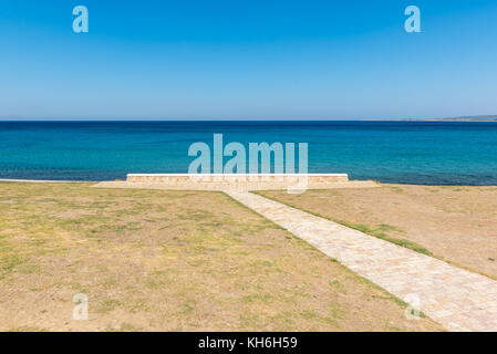 Mémorial de pierre sur la plage à Anzac Cove à Gallipoli, où les troupes alliées ont combattu dans la seconde guerre mondiale, 1 en Turquie çanakkale Banque D'Images