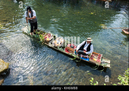 Vaucluse (84), Isle-sur-Sorgue. Marché flotant sur la rivière Sorgue // France. Vaucluse (84), Isle-sur-Sorgue. Marché flottant sur la rivière Sorgue Banque D'Images