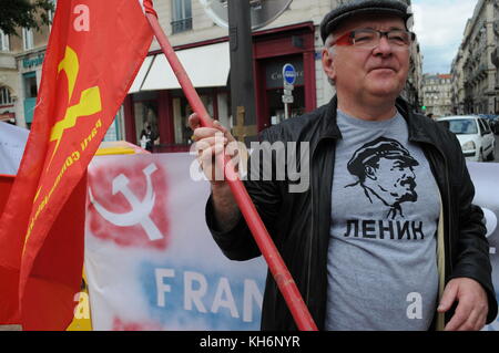 Les nostalgiques du communisme se manifestent à Lyon, en France Banque D'Images