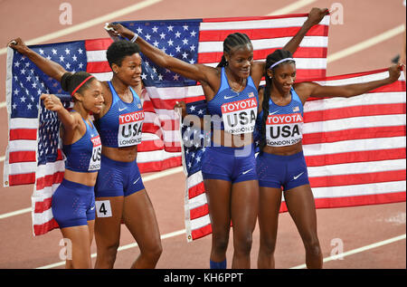 Équipe des États-Unis - Médaille d'or du relais 4x400 - Championnats du monde IAAF - Londres 2017 Banque D'Images