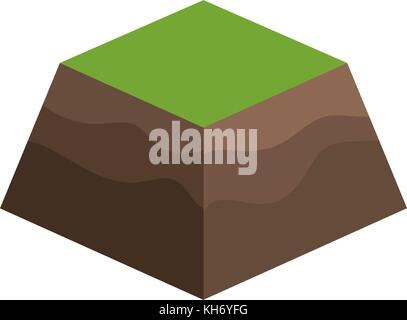 Morceau de terre isométrique Illustration de Vecteur