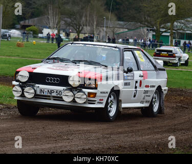 Adam Marsden, Audi Quattro, la Race Retro Rally, stade, Samedi 25 Février, 2017, rétro, nostalgie, sport, voitures, véhicules, course, voitures classiques, Banque D'Images