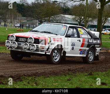 Nick Barrington, Tom Barrington, Audi Quattro, la Race Retro Rally, stade, Samedi 25 Février, 2017, rétro, nostalgie, sport, voitures, véhicules, ra Banque D'Images