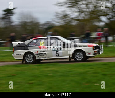 Tim Clarke, Andy Trayner, Audi Quattro, Race Retro, Rally stage, samedi 25 février 2017, rétro, nostalgie, sport automobile, voitures, véhicules, courses, Banque D'Images