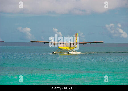Cheval Blanc' Airways DHC-6 Twin Otter hydravion avion à Randheli island, Maldives Banque D'Images