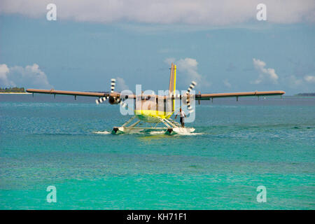 Cheval Blanc' Airways DHC-6 Twin Otter hydravion avion à Randheli island, Maldives Banque D'Images