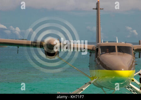 Cheval Blanc' Airways DHC-6 Twin Otter hydravion avion à Randheli island, Maldives Banque D'Images